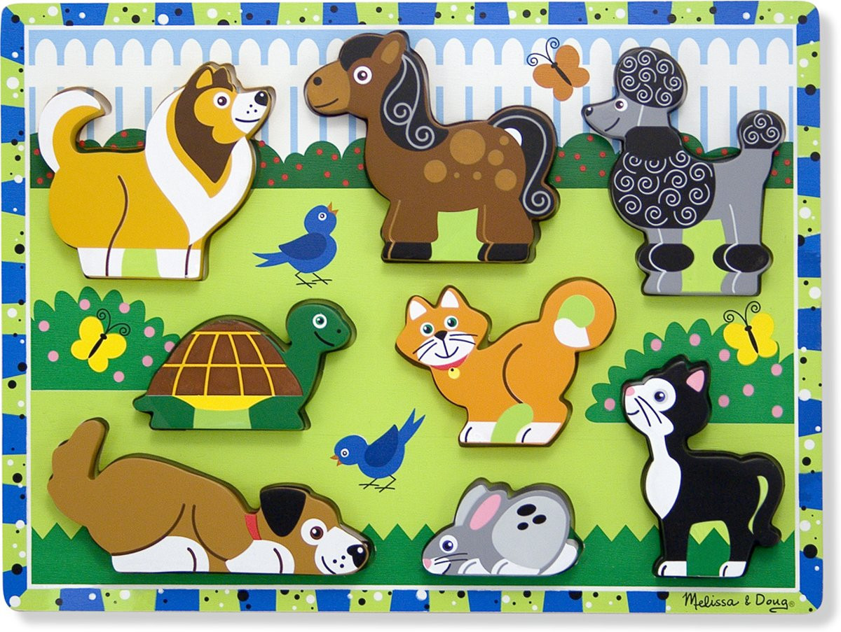 Melissa & Doug - Houten Huisdierenpuzzel 8-delig - (13724)