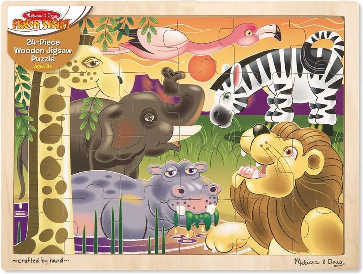 Melissa & Doug - Houten Legpuzzel - Afrikaanse Savanne (24 st)