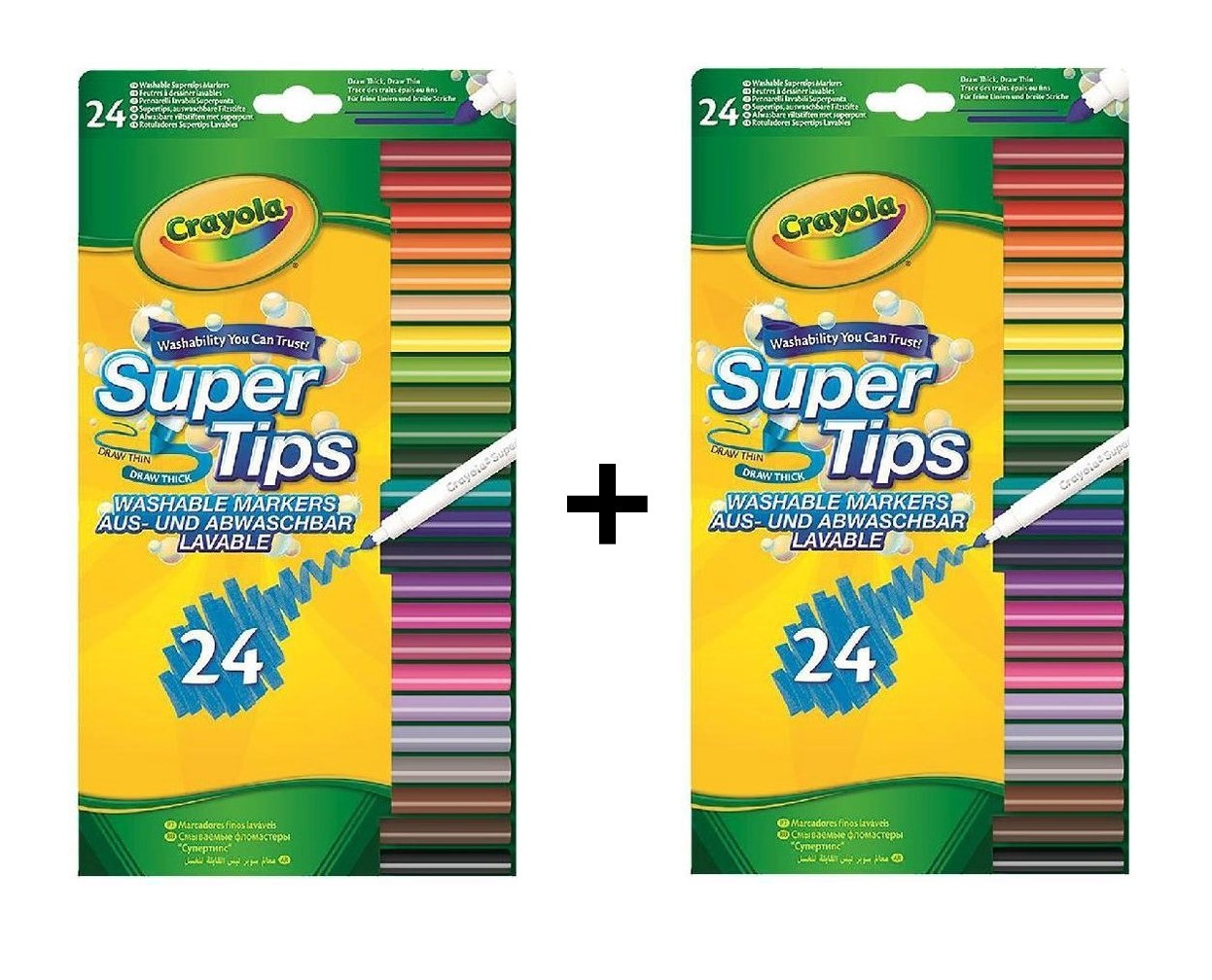 Crayola Duo Pack van 24 Viltstiften met Superpunt