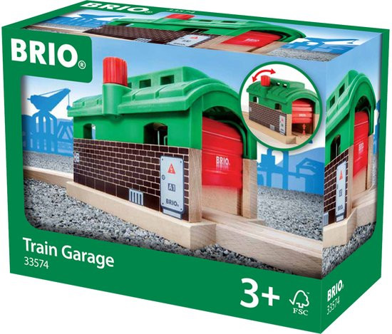BRIO Treingarage met Roldeuren - 33574 BRIO Treingarage met Roldeuren - 33574