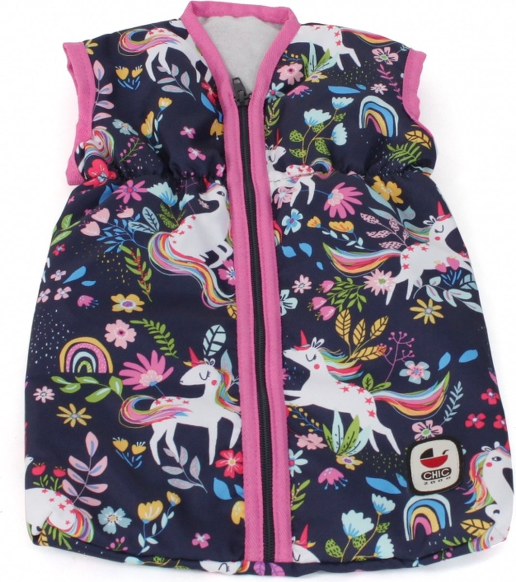 Bayer Chic - Poppenslaapzak (eenhoorn donkerblauw/roze)