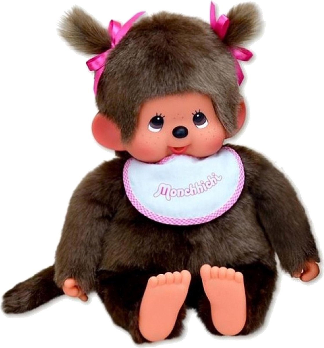 Monchhichi - Meisje met slab roze (45cm)