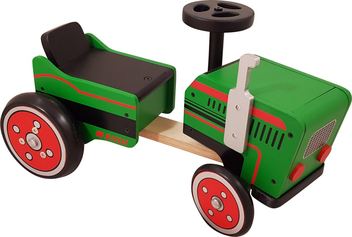 Playwood - Houten Loopauto Tractor - Groen