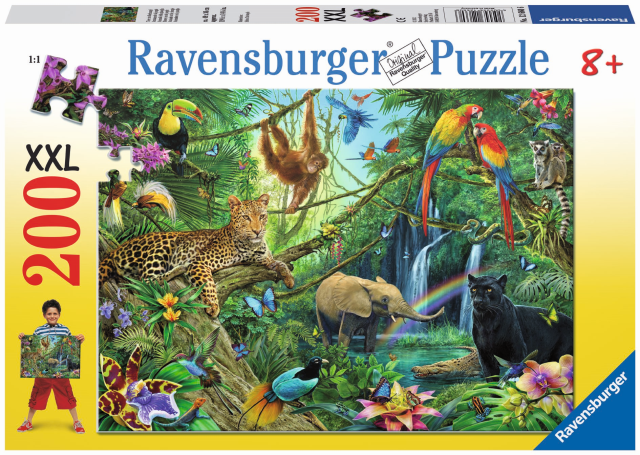 Ravensburger Kinderpuzzel - Dieren in de Jungle (200)