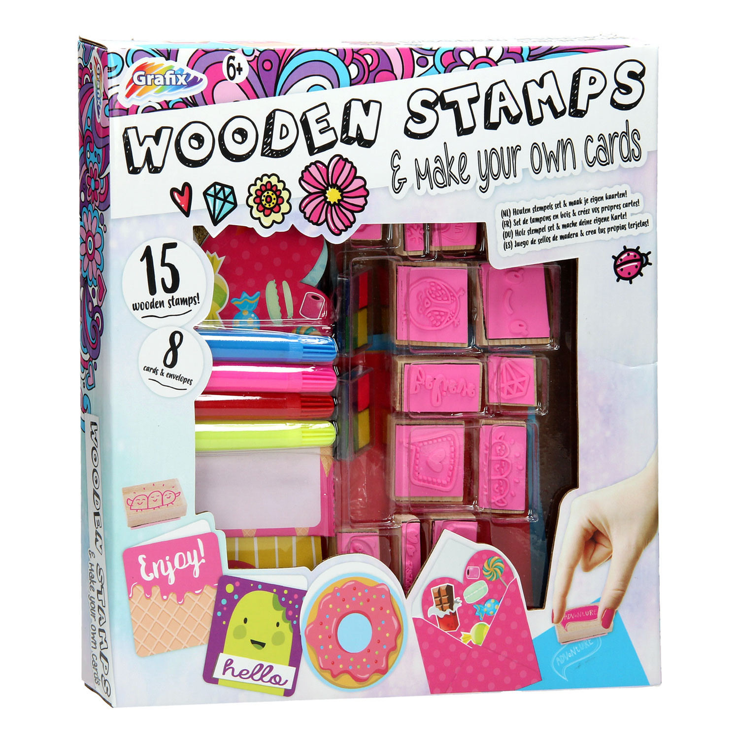Houten Stempelset met Kaarten