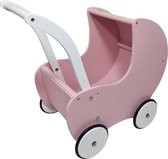 Poppenwagen Klassiek - Roze met dichte zijkant