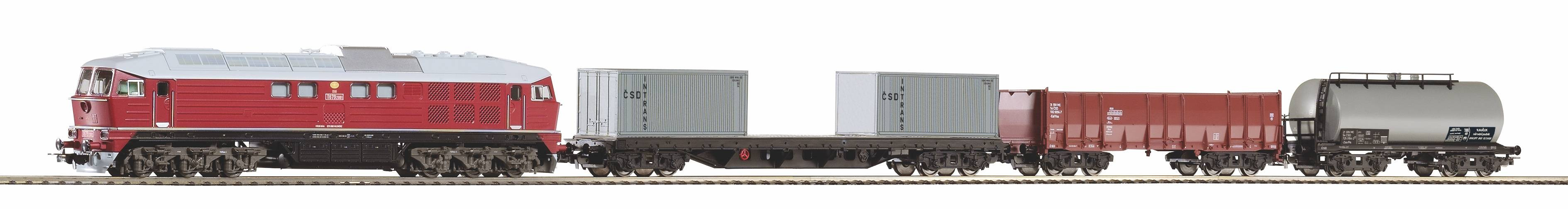 Piko Trein H0 Startset - Diesel Locomotief BR 130 CSD + 3 Goederenwagons (97935)