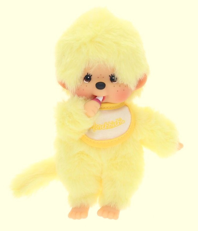 Monchhichi met slab 15 cm - pastel geel