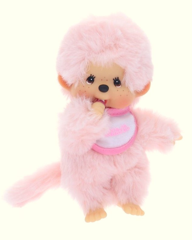 Monchhichi met slab 15 cm - pastel roze