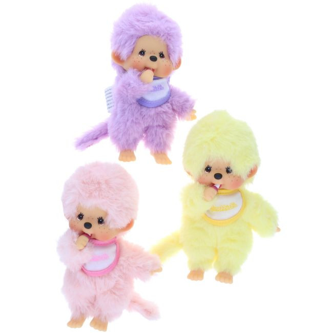 Monchhichi met slab 15 cm - pastel set van 3 stuks Monchhichi met slab 15 cm - pastel set van 3 stuks