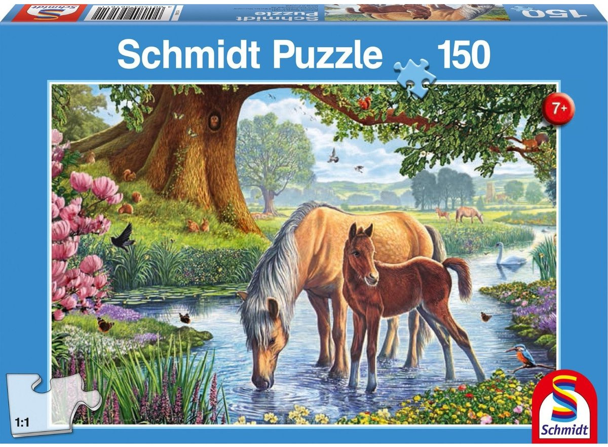 Schmidt - Paarden bij de stroom (150) - Puzzel