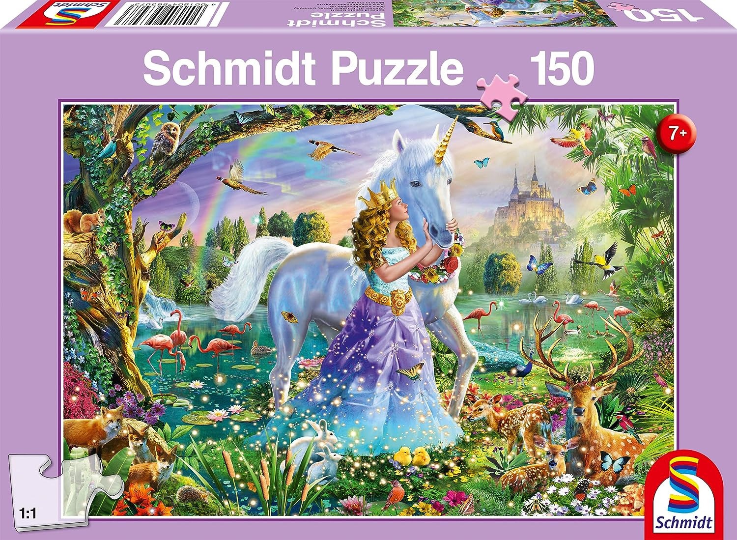 Schmidt - Prinses met Eenhoorn en Kasteel (150) - Puzzel