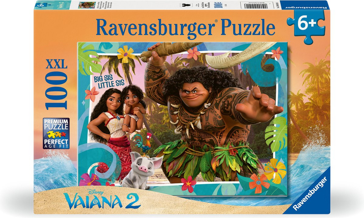 Ravensburger Kinderpuzzel - Vaiana 2 Vertrek naar nieuwe werelden (100) Ravensburger Kinderpuzzel - Vaiana 2 Vertrek naar nieuwe werelden (100)