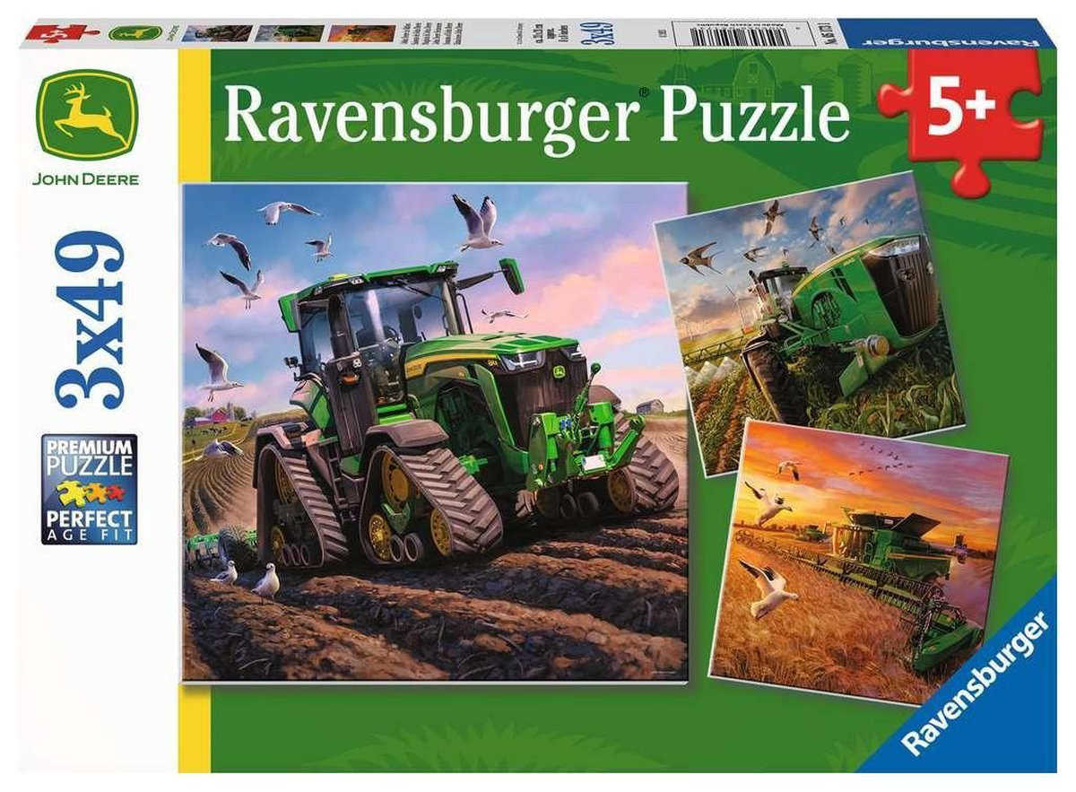 Ravensburger Puzzel - John Deere in Aktie (3x49)