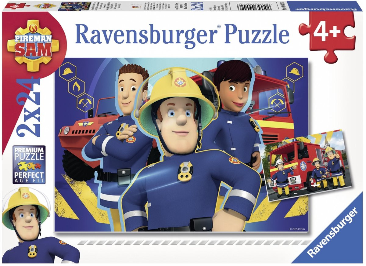 Ravenburger - Brandweerman Sam helpt je uit de brand (2x24) - Kinderpuzzel