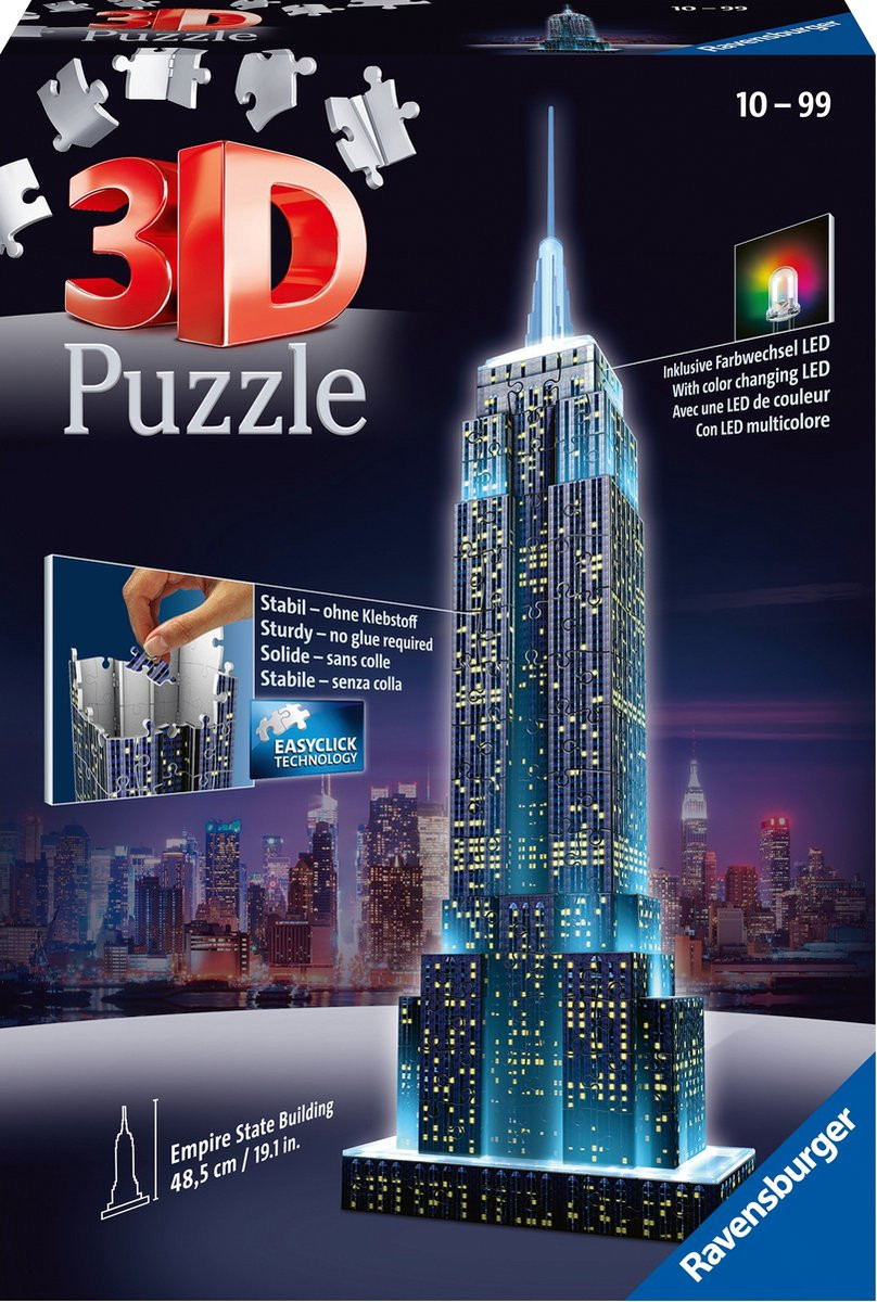 Ravensburger 3D puzzel - Empire State Building bij nacht (216)