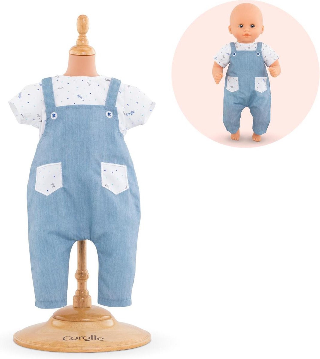 Corolle - Babypop Mijn Eerste Poppenkleding BB12 T- Shirt & Overall - 30 cm