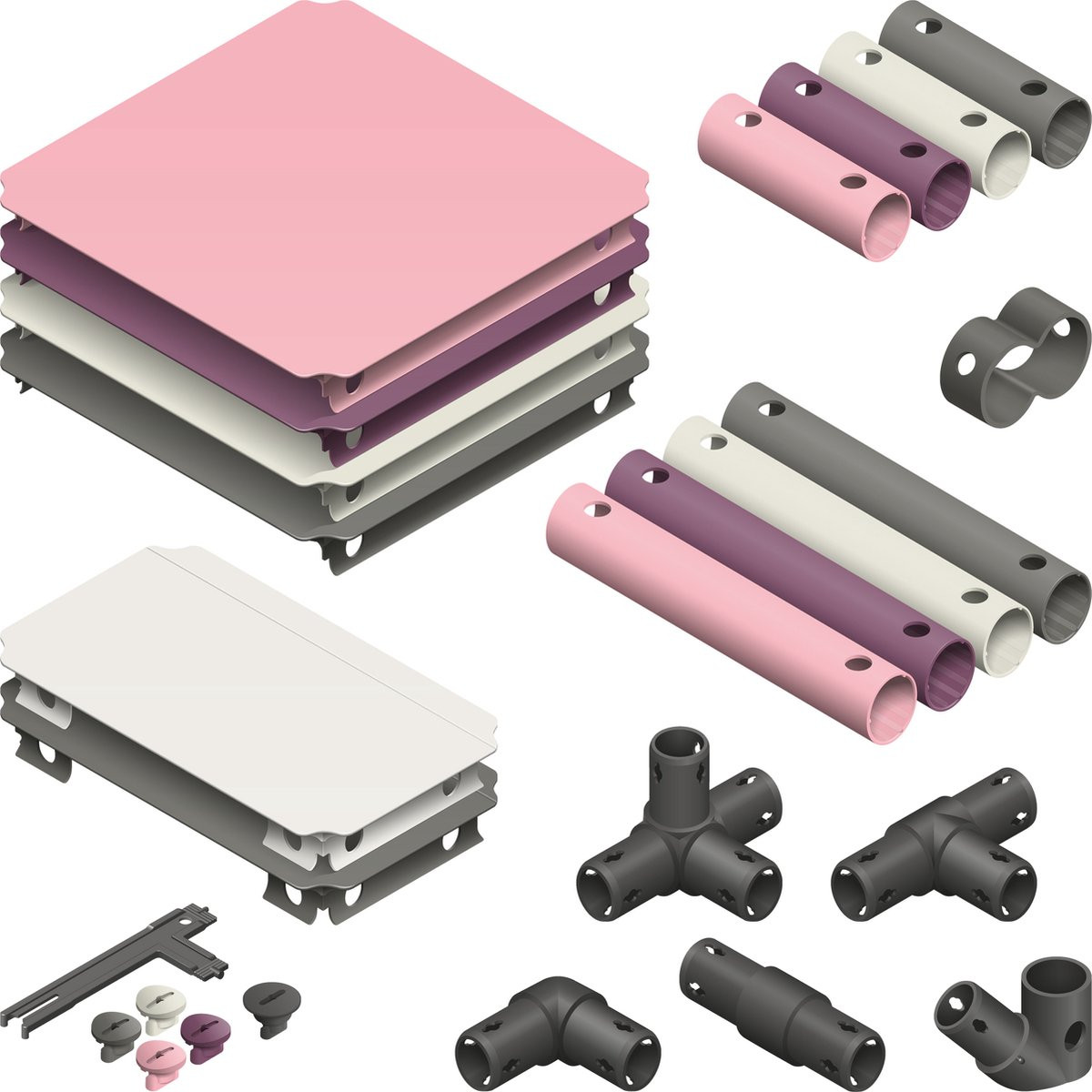 Quadro Upgrade Kit Home - Roze/Grijs  