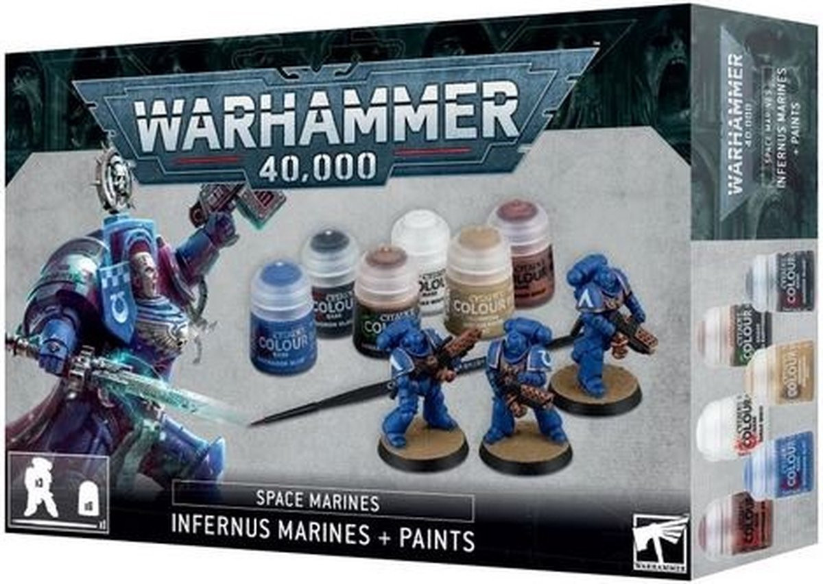 Warhammer 40K - Space Marines Assault Intercessors + Paint Set