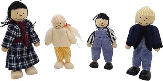 Buigpopjes poppenhuis 4-delig
