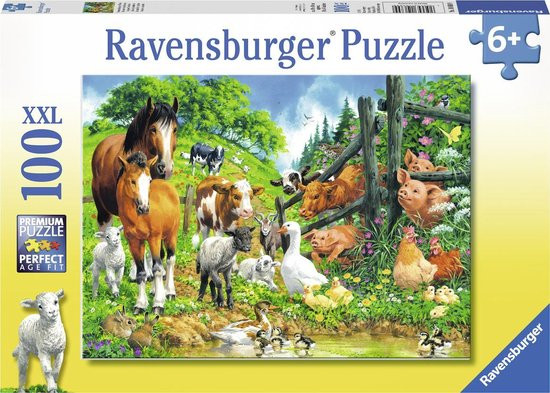 4005556106899 - Ravensburger puzzel Dierenbijeenkomst - Legpuzzel - 100 stukjes