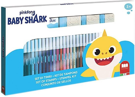 Baby Shark Kleurset Met Stempels 40 Dlg.