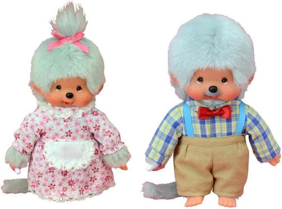 Monchhichi Set - Grootmoeder en Grootvader (20cm)