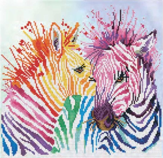 Diamond Dotz ® painting - Rainbow Zebras