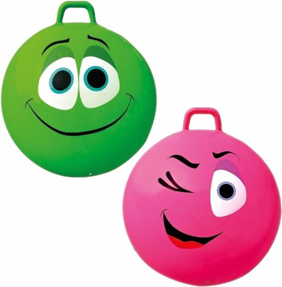 Skippybal smiley voor kinderen 65 cm geel