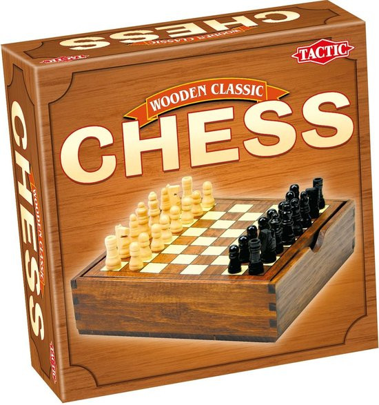 Wooden Classics - houten spellen - Schaakspel - 16x16 cm