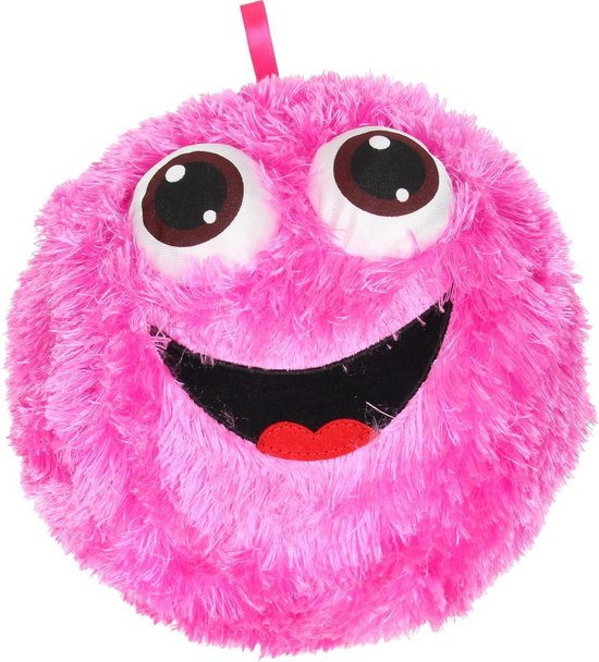 Fuzzy Knuffel Bal met Lachgezicht - 23 cm -  Groen
