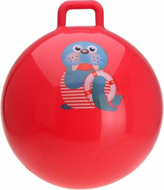 Skippybal rood met walrus 55 cm