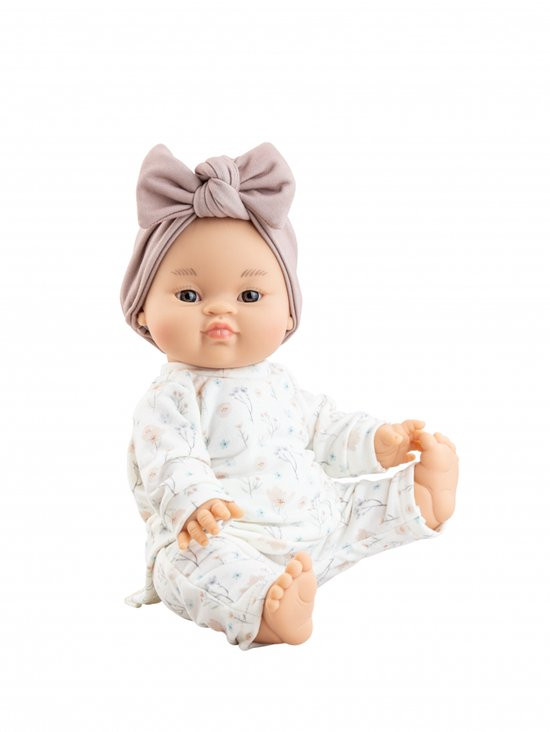 8431031041243 - Paola Reina - Babypop Gordi - meisje met bruine strik 34cm 8431031041243 - Paola Reina - Babypop Gordi - meisje met bruine strik 34cm
