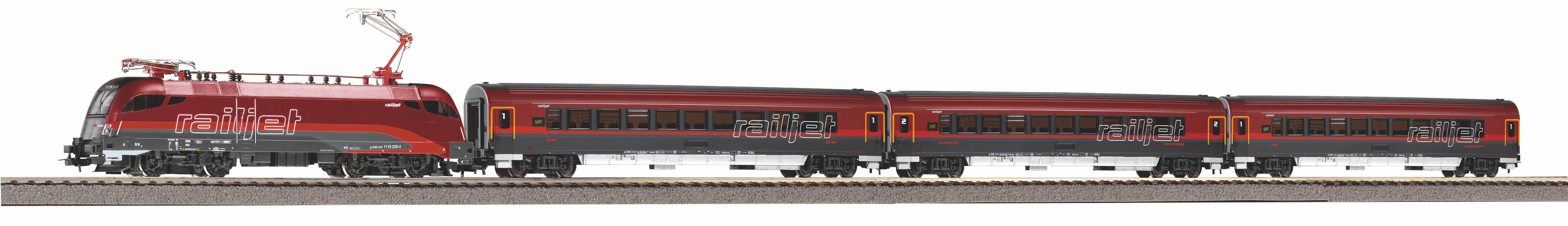 Piko H0 Startset - Rail Jet ÖBB Locomotief + 3 personenrijtuigen (57178)