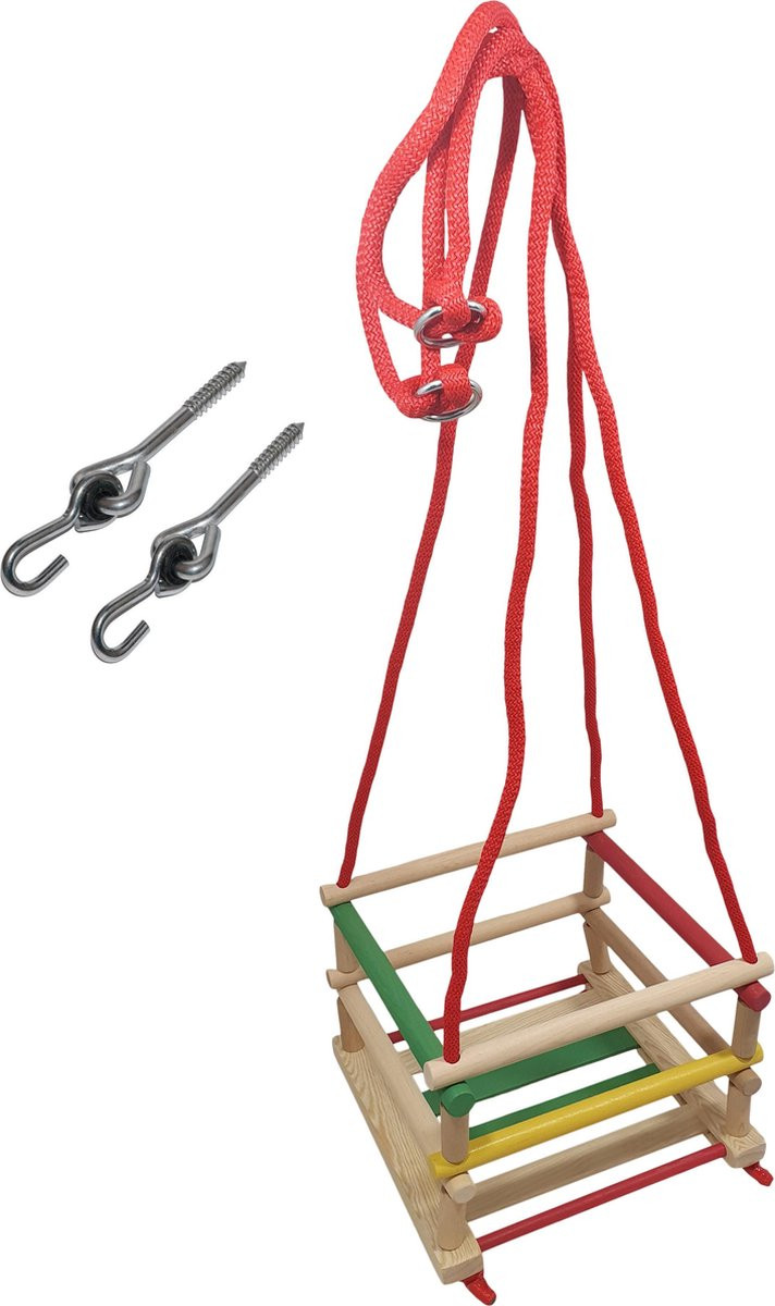Houten Babyschommel incl indraai haken