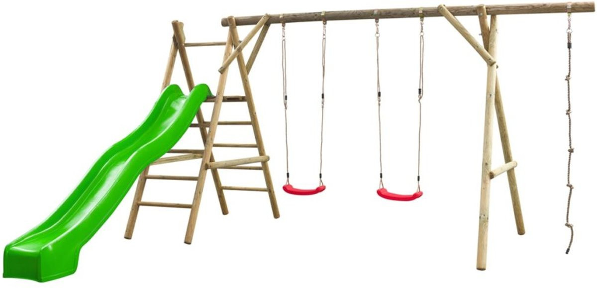 Houten Speeltoestel met Glijbaan Noortje - Appelgroen