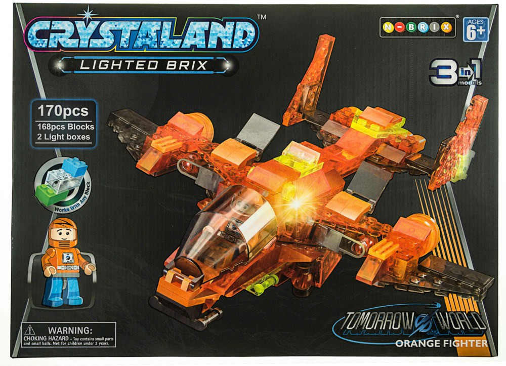 Crystaland Orange Fighter - Bouwset met Lichtgevend blokje - 170 dlg