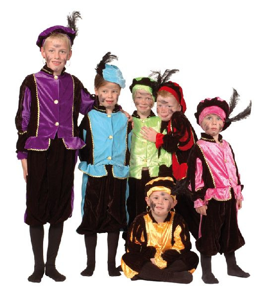 Verkleedpak zwarte piet 7-9 jaar
