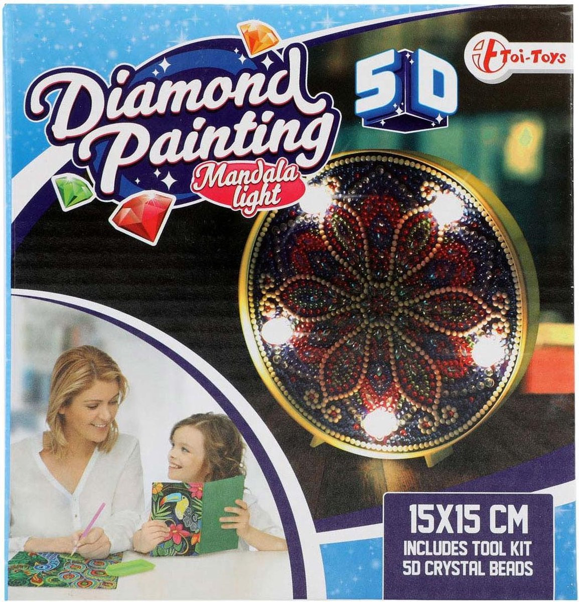 Toi Toys - Diamond Painting - Mandala met Lamp - 18 x 16 x 3 cm