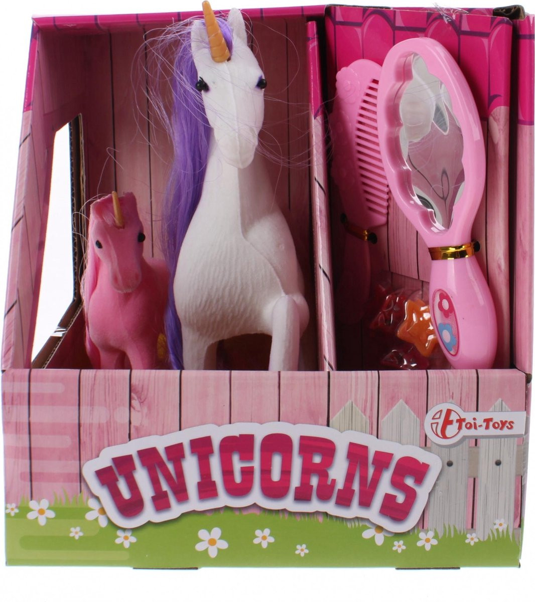 Toi-Toys Speelset Unicorn met Veulen 3-delig Wit/roze