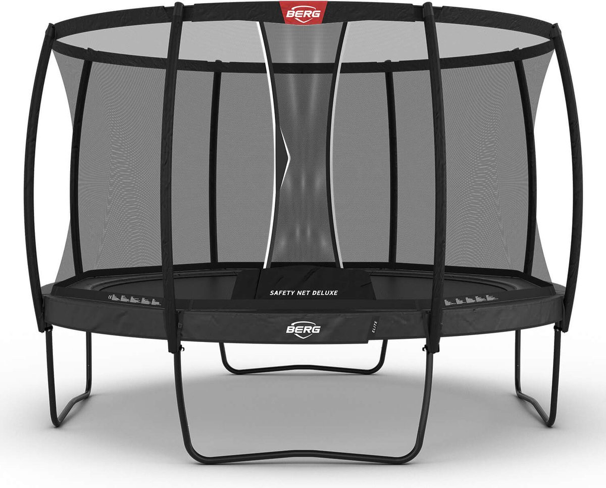 BERG Trampoline Elite Regular Grijs 380 + Safety Net Deluxe