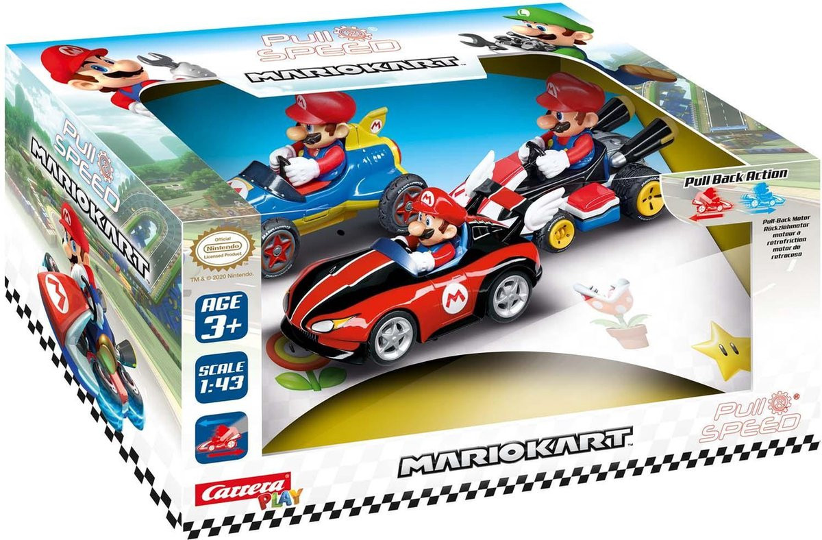 Pull & Speed - Mario Kart 3Pack - 3 Mario's