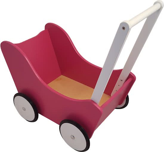 Playwood - Houten Poppenwagen fuchsia roze