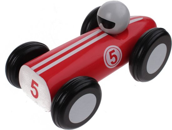 Jouéco Houten Raceauto 16 Cm Rood