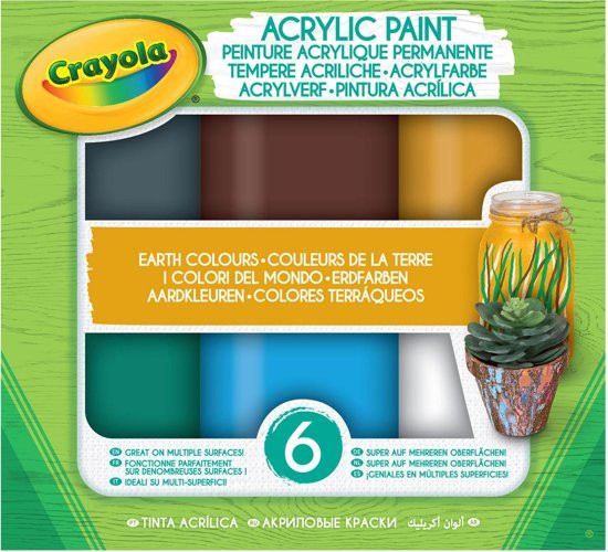 Crayola Acrylverf Aardetinten, 6st.