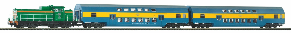 Piko H0 Startset - Poolse Diesel Locomotief SM42 + 2 Dubbeldekker wagons (97934)