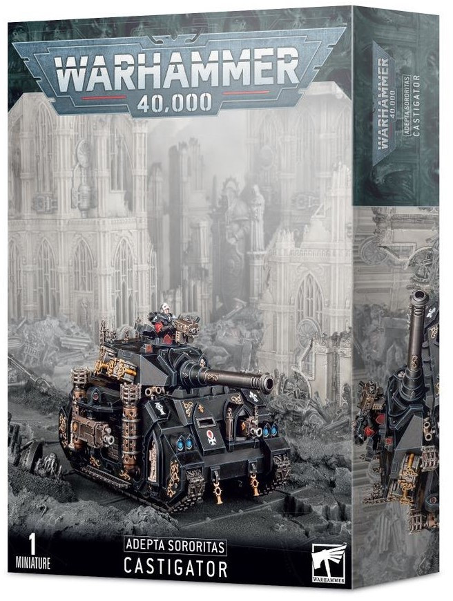 Castigators are powerful battle tanks of the Adepta Sororitas. They provide excellent fire support for Battle Sisters thanks to their wide array of weapons, smashing through the foe's lines and slaughtering great swathes of enemy infantry in a matter of s