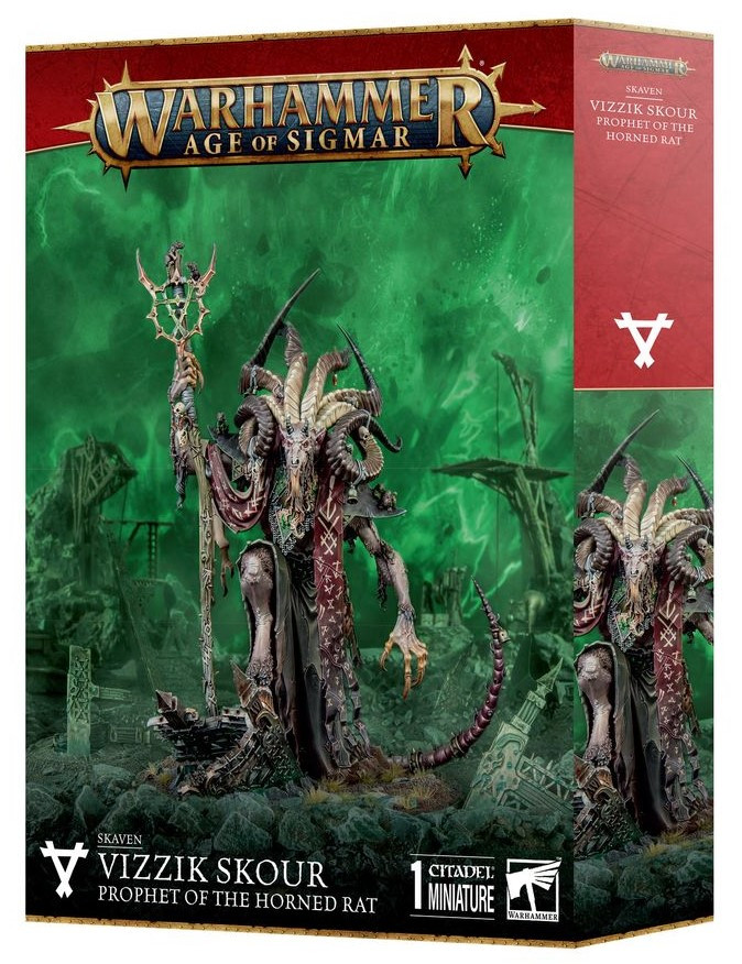 Warhammer Age of Sigmar - Skaven - Vizzik Skour Prophet of the Horned Rat (90-20)