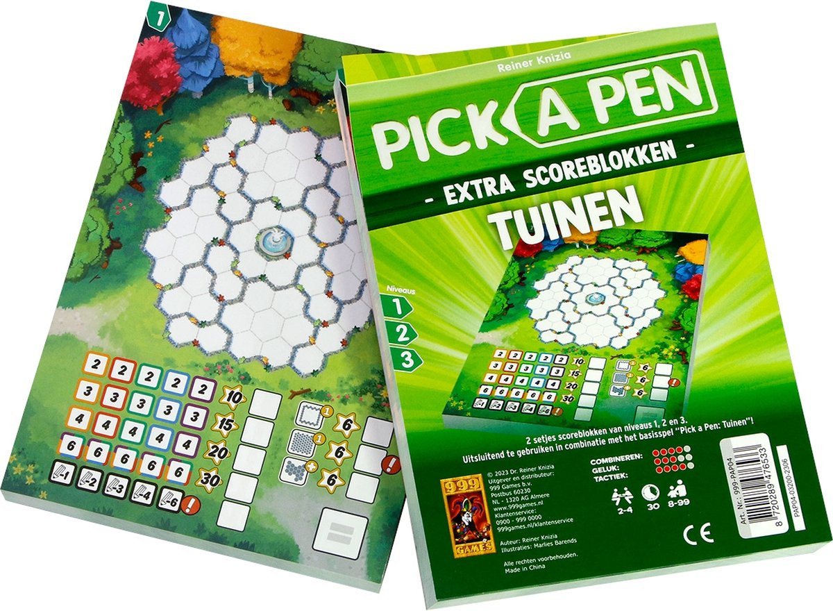 999 Games - Pick a Pen Tuinen - Extra Scoreblokken - Dobbelspel