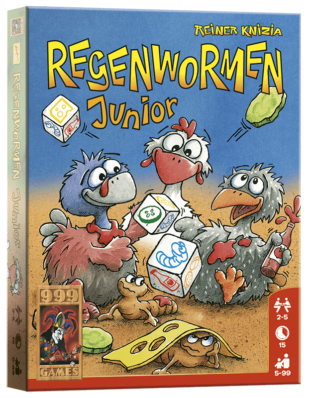 999 Games - Regenwormen Junior - Dobbelspel (Spellen)